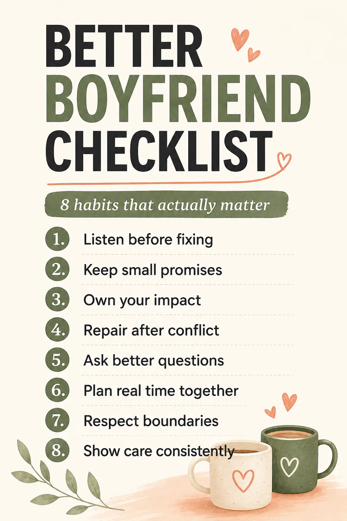 Better Boyfriend Checklist Pinterest checklist