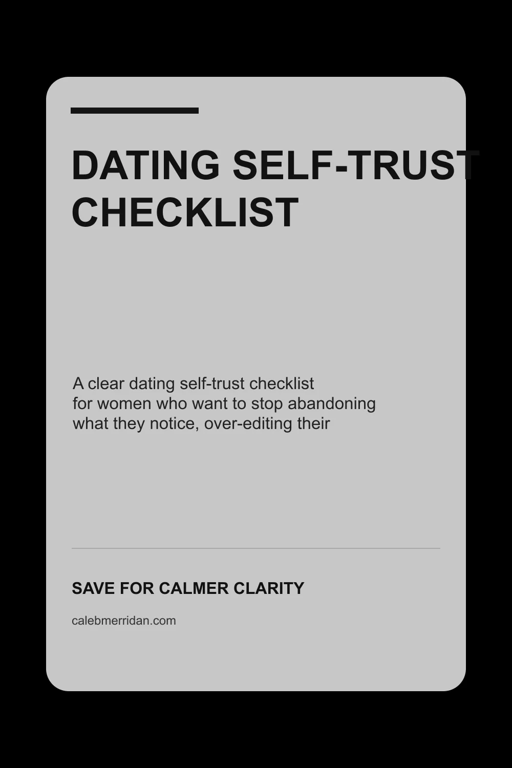 Dating Self-Trust Checklist Pinterest guide