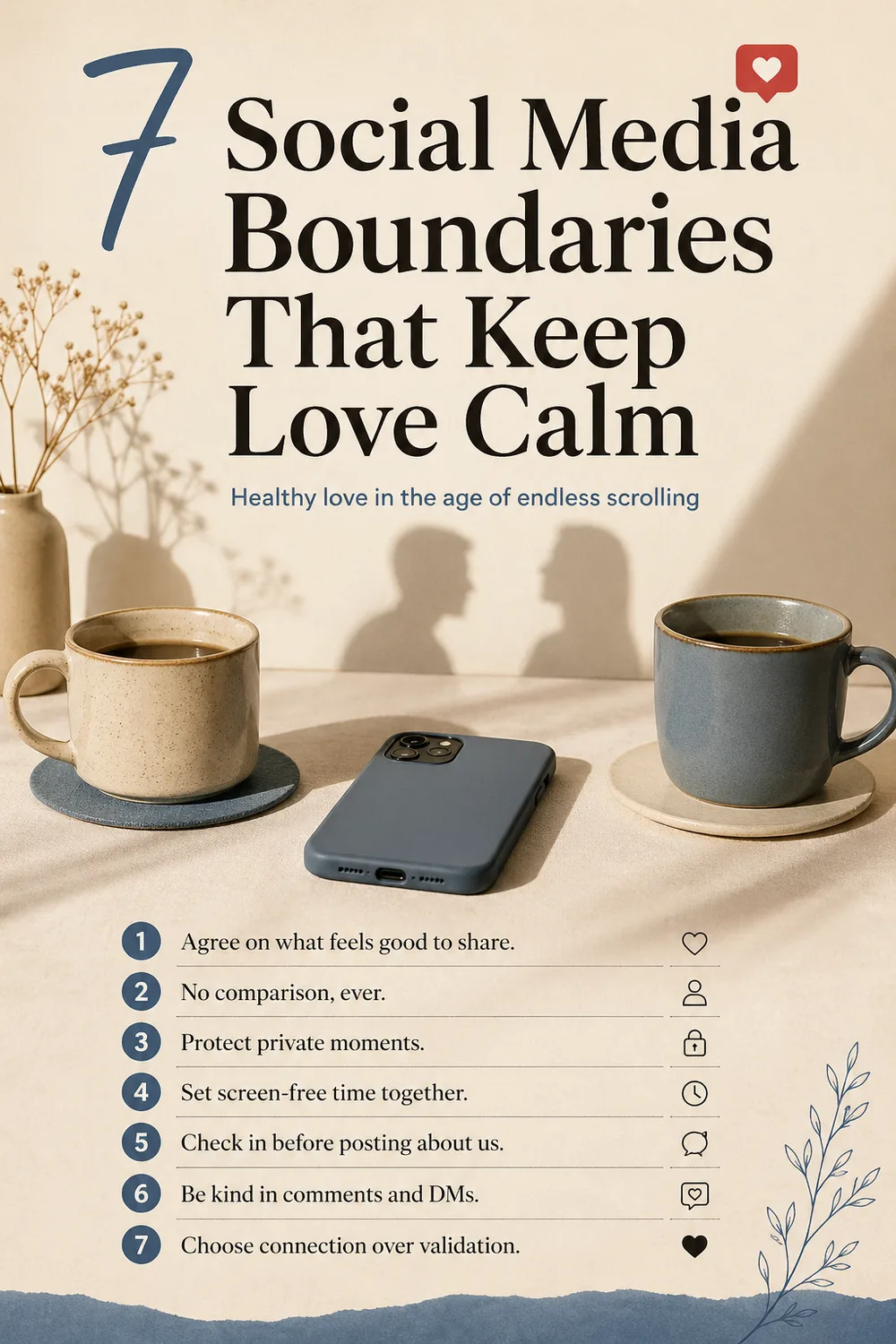 Pinterest guide for social media boundaries that keep love calm