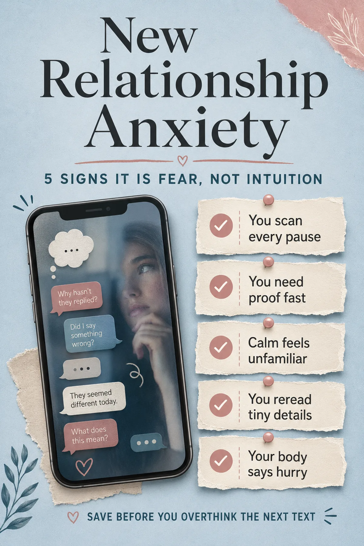 New relationship anxiety Pinterest checklist
