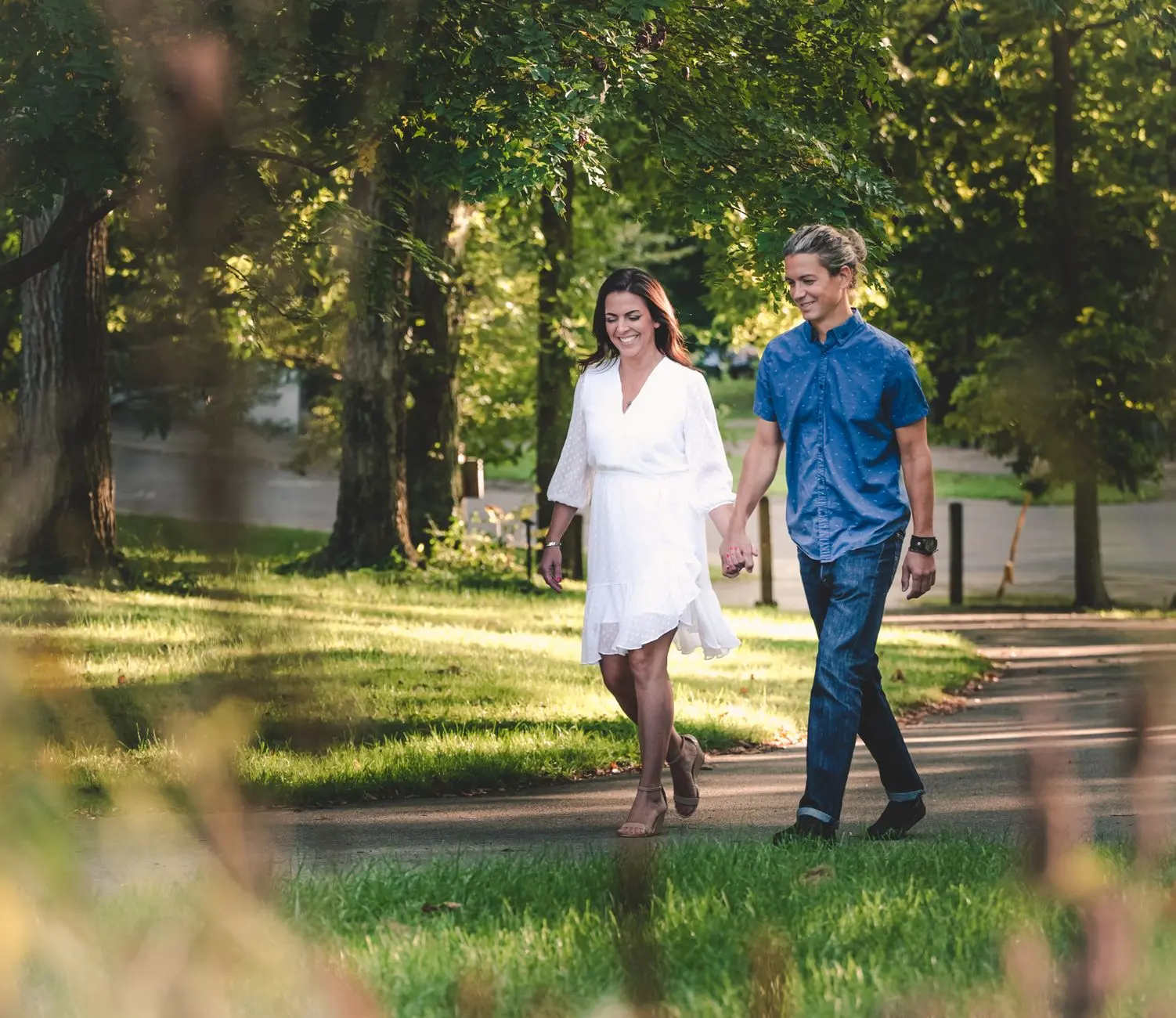 What to look for in a guy: a couple walking together calmly outside