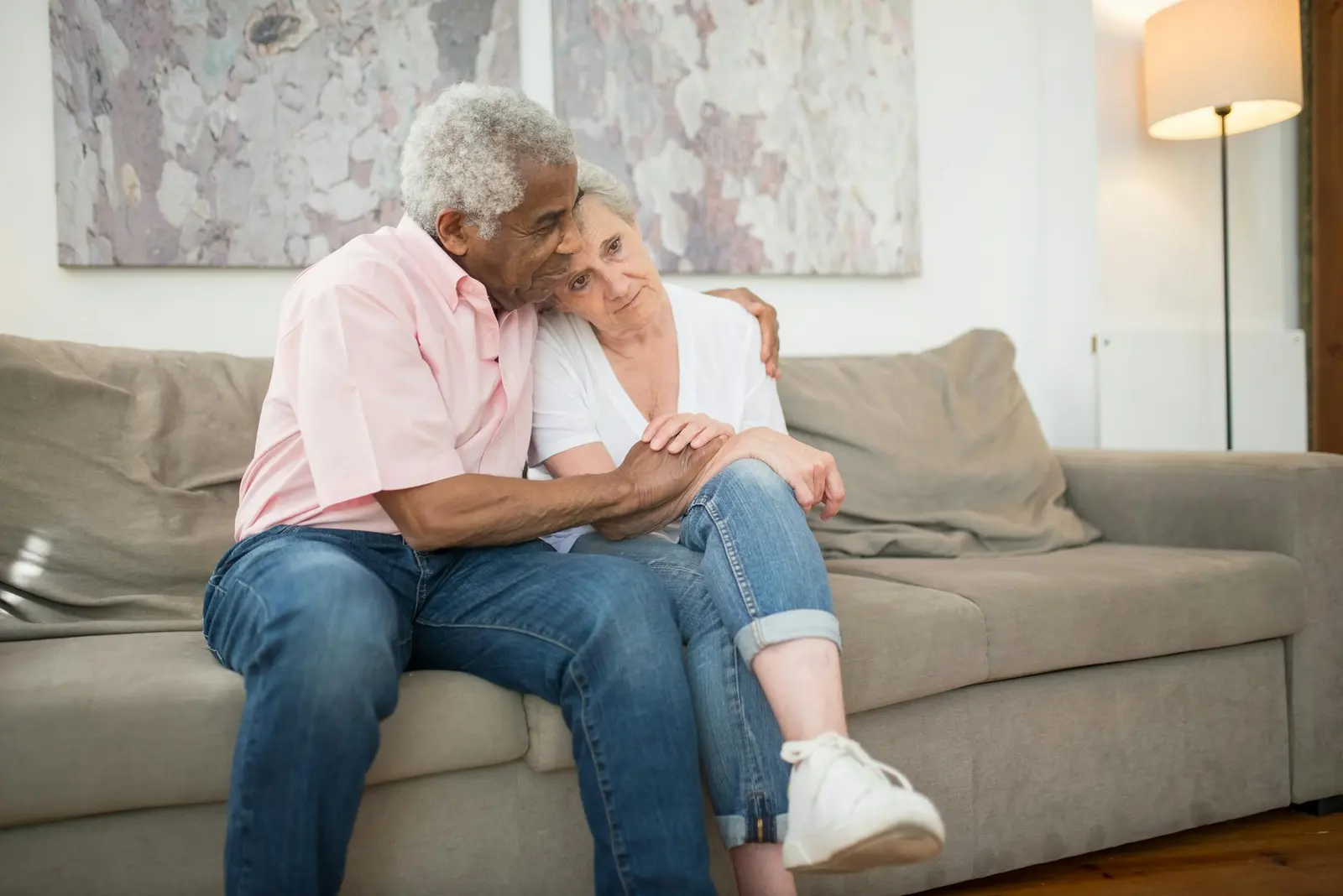 Words Explaining Love: tender older couple showing care and admiration